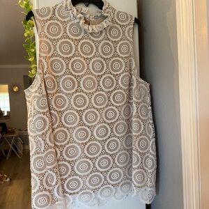 Preston & York Lace Sleeveless Blouse - White